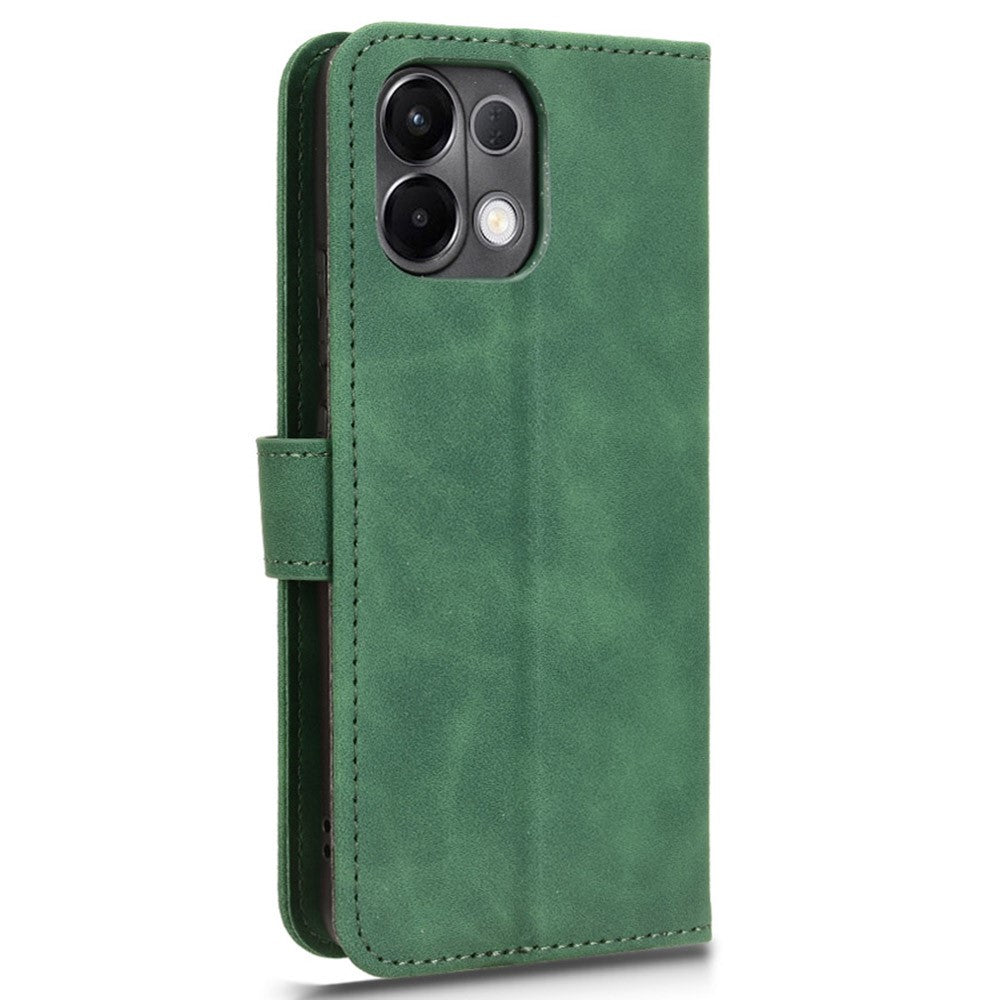 Leather Case For Oppo K13 5G / K13x / K12s (China) Skin Feel Anti Drop Wallet Flip Phone Cover - Green