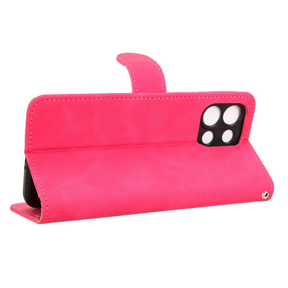 Leather Case For Oppo K13 5G / K13x / K12s (China) Skin Feel Anti Drop Wallet Flip Phone Cover - Rose