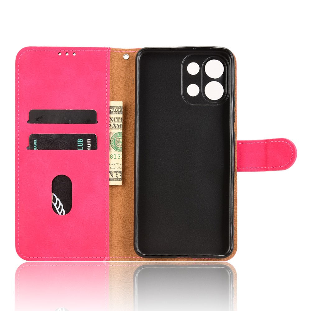 Leather Case For Oppo K13 5G / K13x / K12s (China) Skin Feel Anti Drop Wallet Flip Phone Cover - Rose