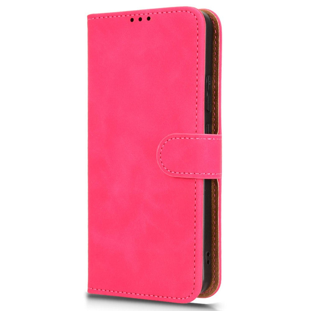 Leather Case For Oppo K13 5G / K13x / K12s (China) Skin Feel Anti Drop Wallet Flip Phone Cover - Rose