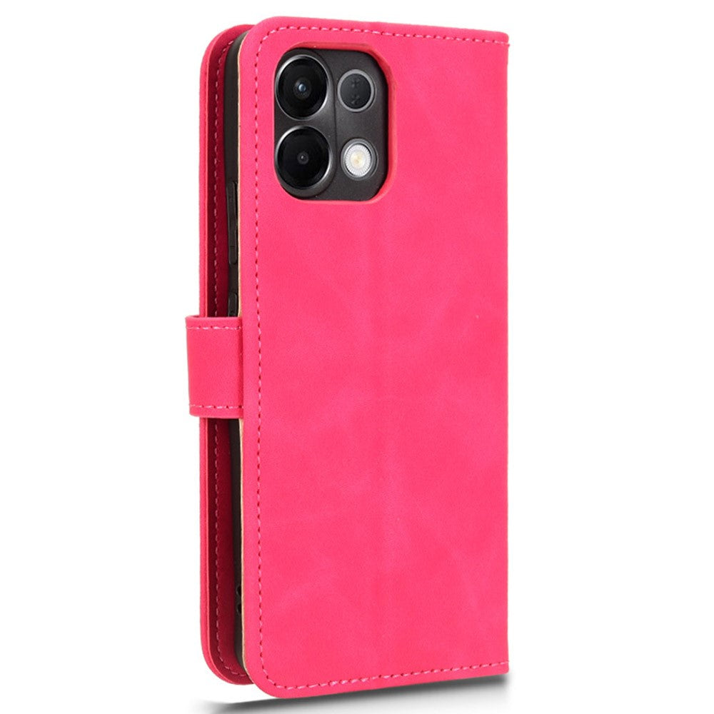 Leather Case For Oppo K13 5G / K13x / K12s (China) Skin Feel Anti Drop Wallet Flip Phone Cover - Rose