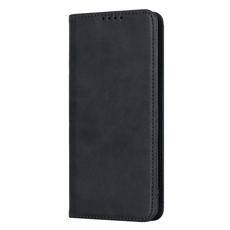 Calf Texture PU Leather Case for Google Pixel 7 Pro 5G, Magnetic Auto Closing Phone Stand Wallet Cover - Black