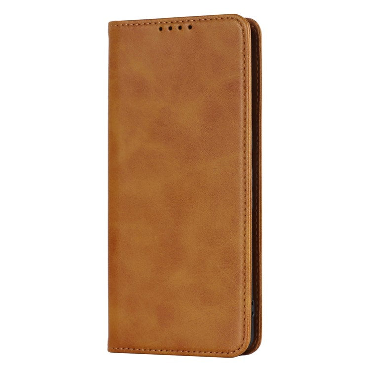 Calf Texture PU Leather Case for Google Pixel 7 Pro 5G, Magnetic Auto Closing Phone Stand Wallet Cover - Light Brown