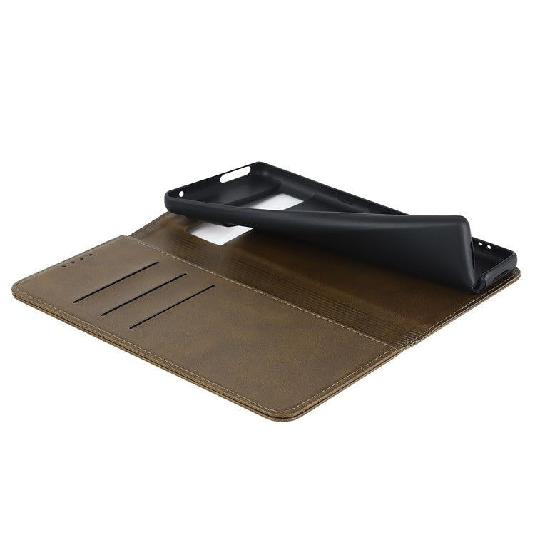 Calf Texture PU Leather Case for Google Pixel 7 Pro 5G, Magnetic Auto Closing Phone Stand Wallet Cover - Dark Green