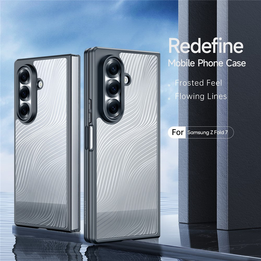 For Samsung Galaxy Z Fold7 5G Case DUX DUCIS Aimo Series TPU+PC Matte Drop-proof Phone Cover (REACH Certification) - Black