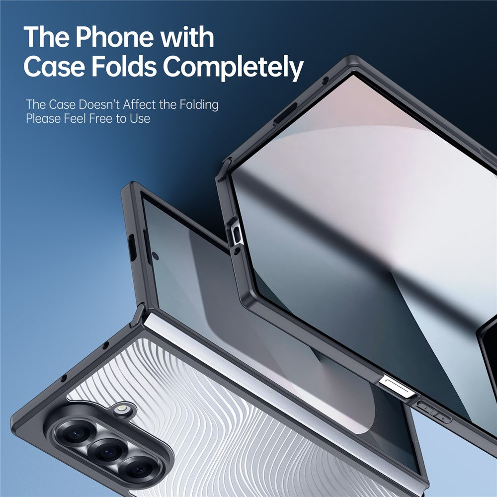 For Samsung Galaxy Z Fold7 5G Case DUX DUCIS Aimo Series TPU+PC Matte Drop-proof Phone Cover (REACH Certification) - Black