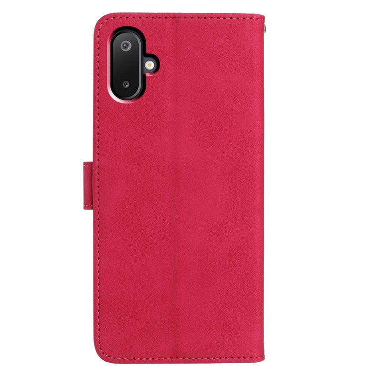 For Samsung Galaxy M06 5G / F06 5G Case Butterfly Flower Imprinted PU Leather Wallet Stand Phone Cover - Rose