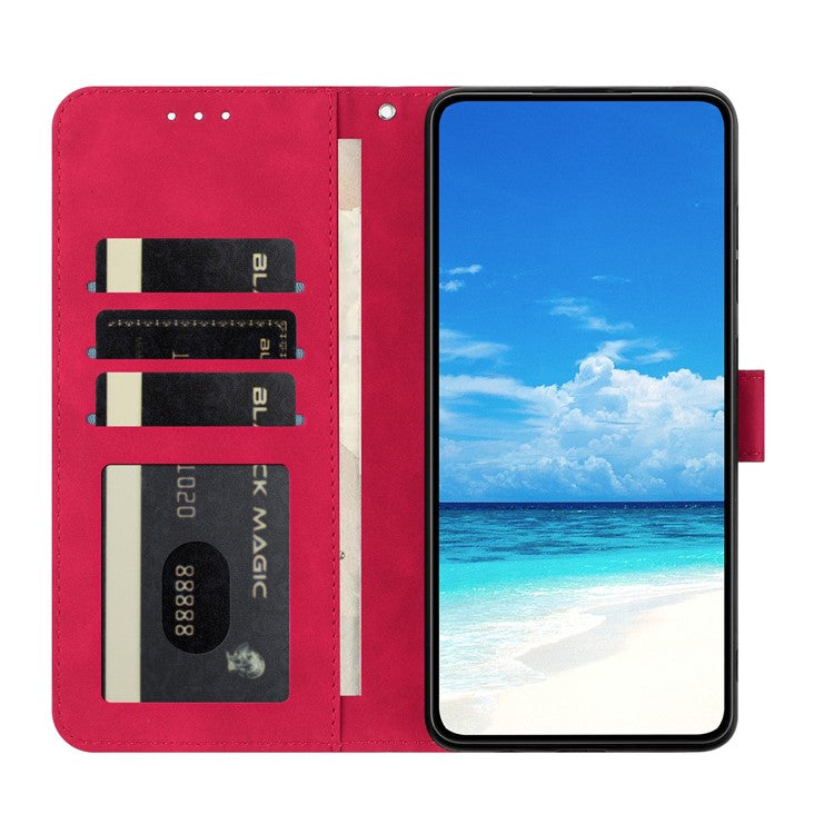 For Samsung Galaxy M16 5G / F16 5G Case Butterfly Flower Imprinted PU Leather Wallet Stand Phone Cover - Rose