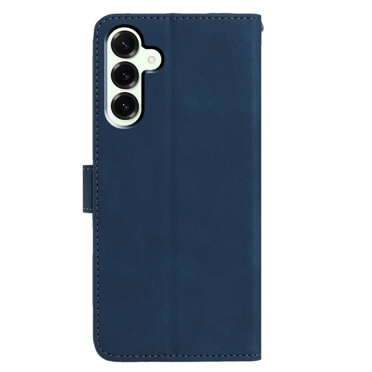 For Samsung Galaxy M16 5G / F16 5G Case Butterfly Flower Imprinted PU Leather Wallet Stand Phone Cover - Blue
