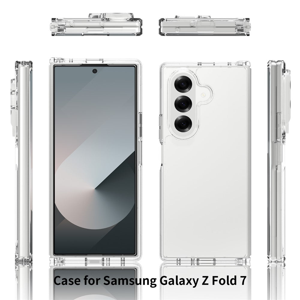 For Samsung Galaxy Z Fold7 5G Case TPU + Acrylic Clear Phone Cover, Integrated Design