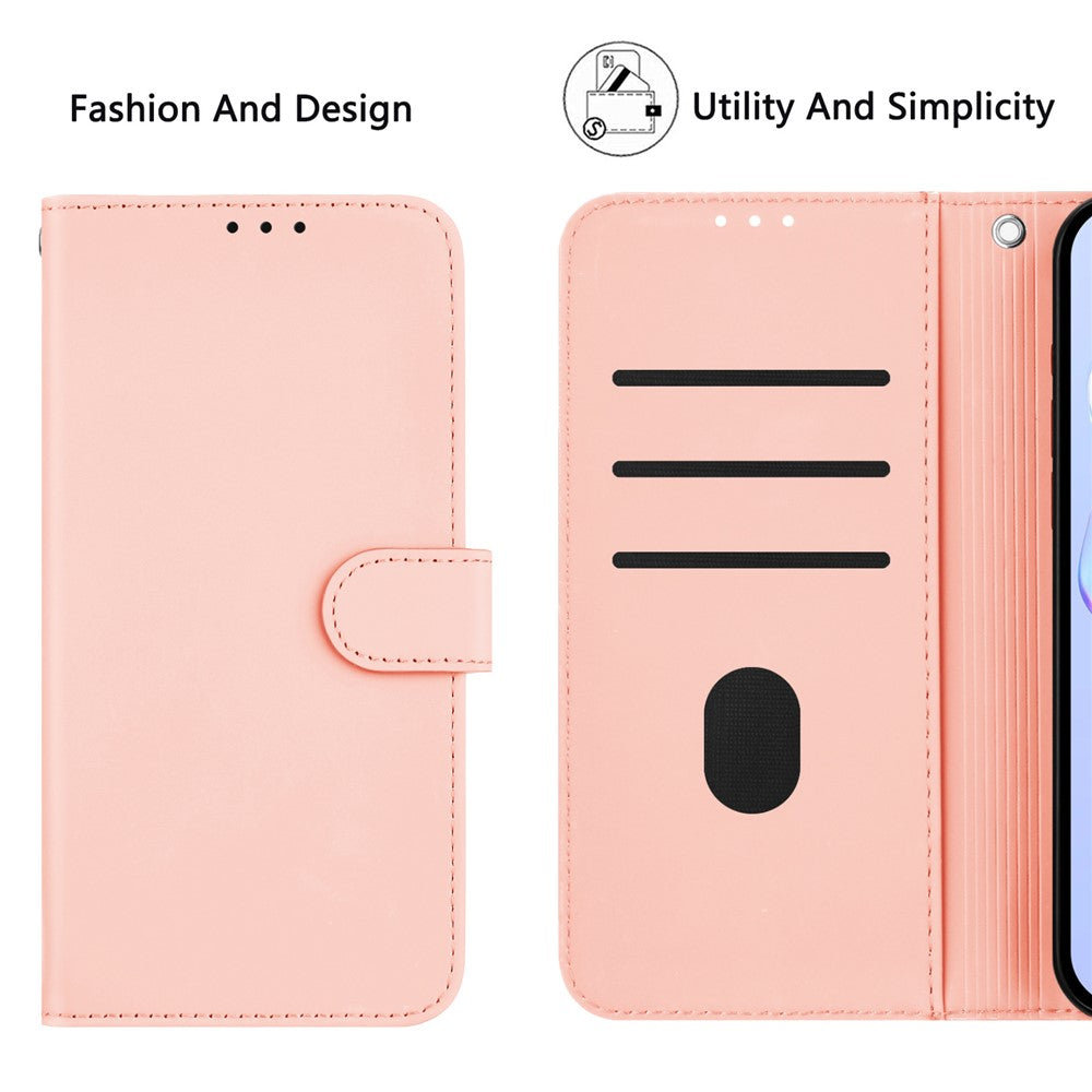 For Oppo K13 5G Case Solid Color Wallet Leather Phone Cover with Strap - Pink