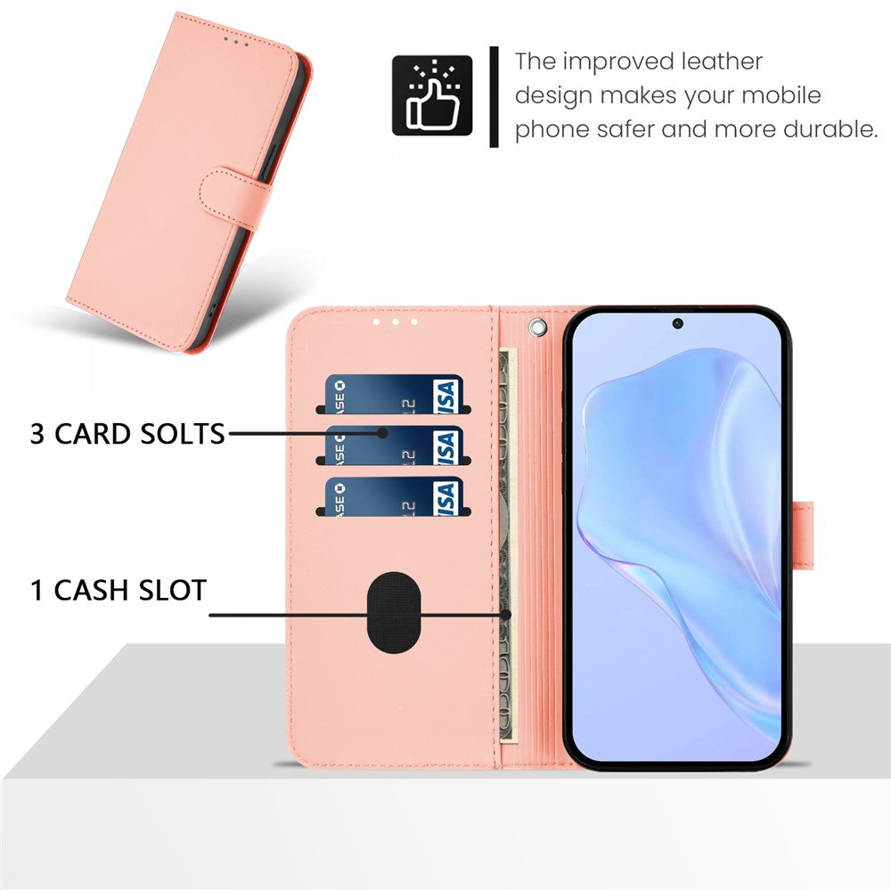 For Oppo K13 5G Case Solid Color Wallet Leather Phone Cover with Strap - Pink