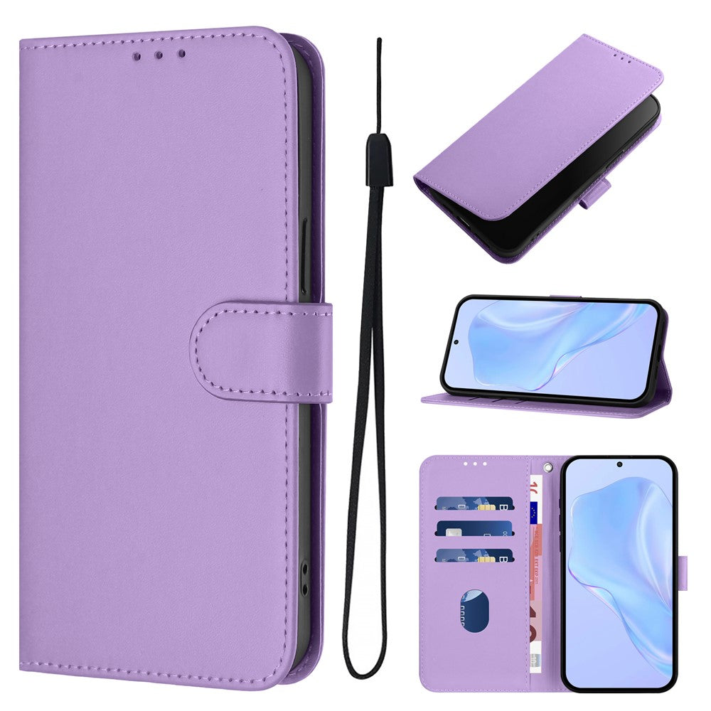 For Oppo K13 5G Case Solid Color Wallet Leather Phone Cover with Strap - Lavender