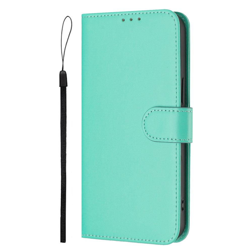 For Oppo K13 5G Case Solid Color Wallet Leather Phone Cover with Strap - Green