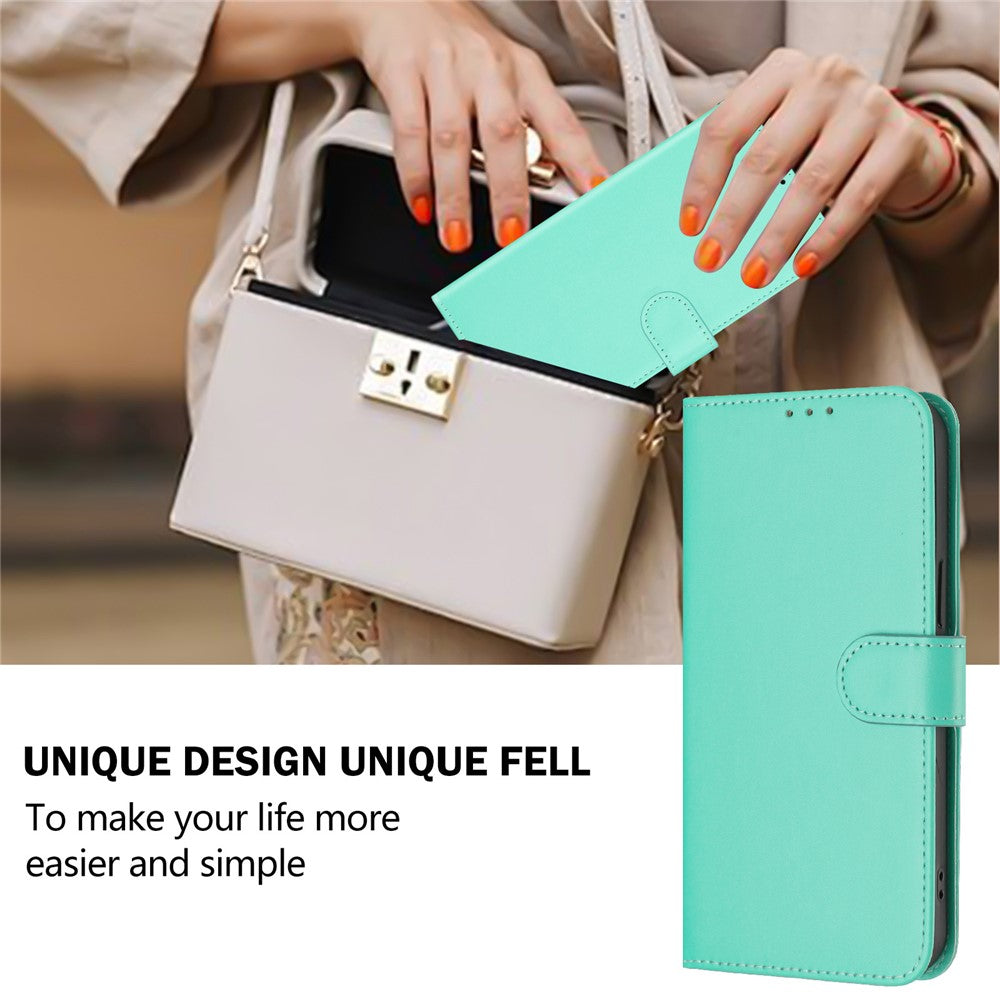 For Oppo K13 5G Case Solid Color Wallet Leather Phone Cover with Strap - Green
