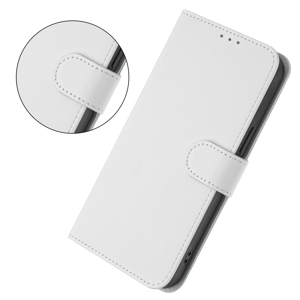 For Oppo K13 5G Case Solid Color Wallet Leather Phone Cover with Strap - White