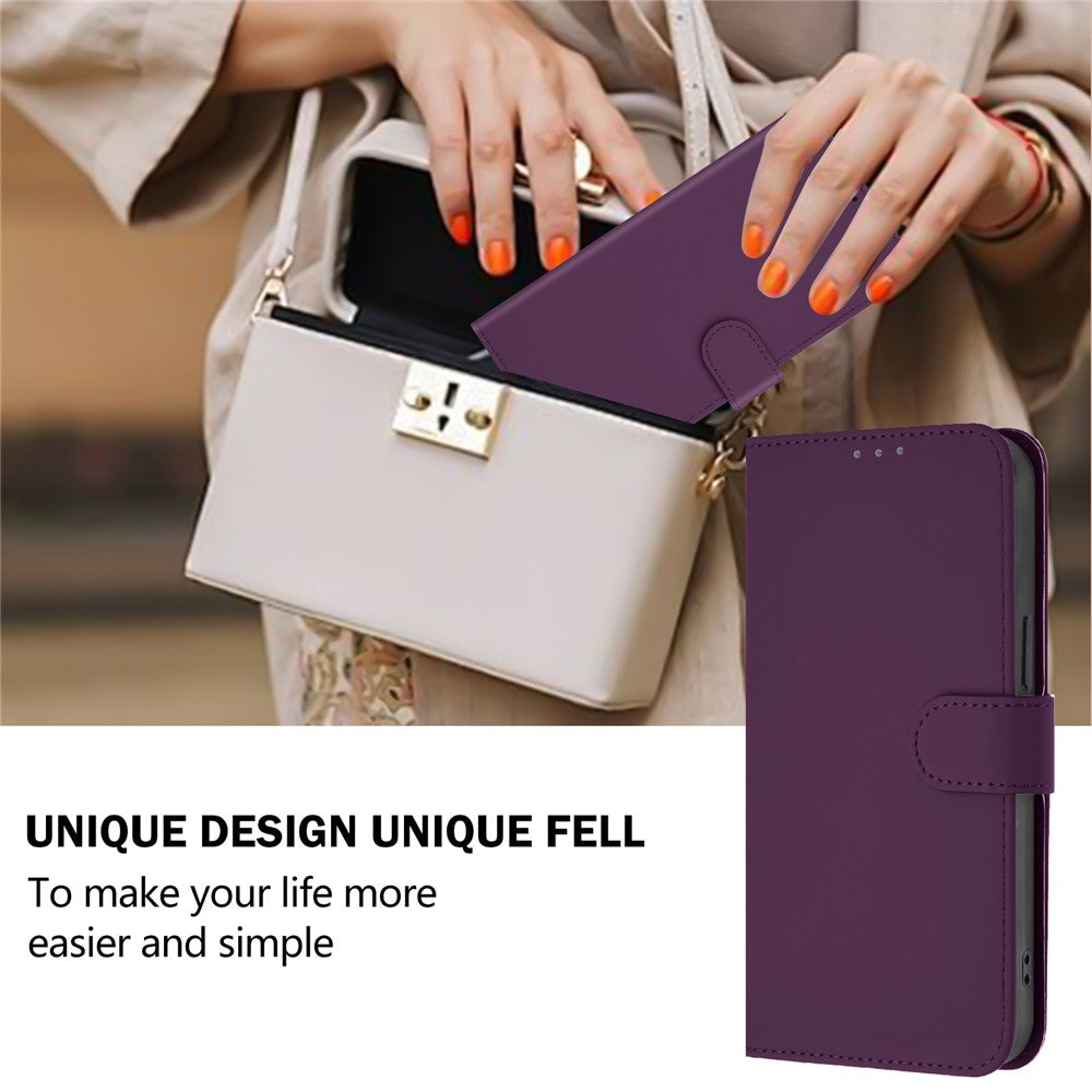 For Oppo K13 5G Case Solid Color Wallet Leather Phone Cover with Strap - Voilet