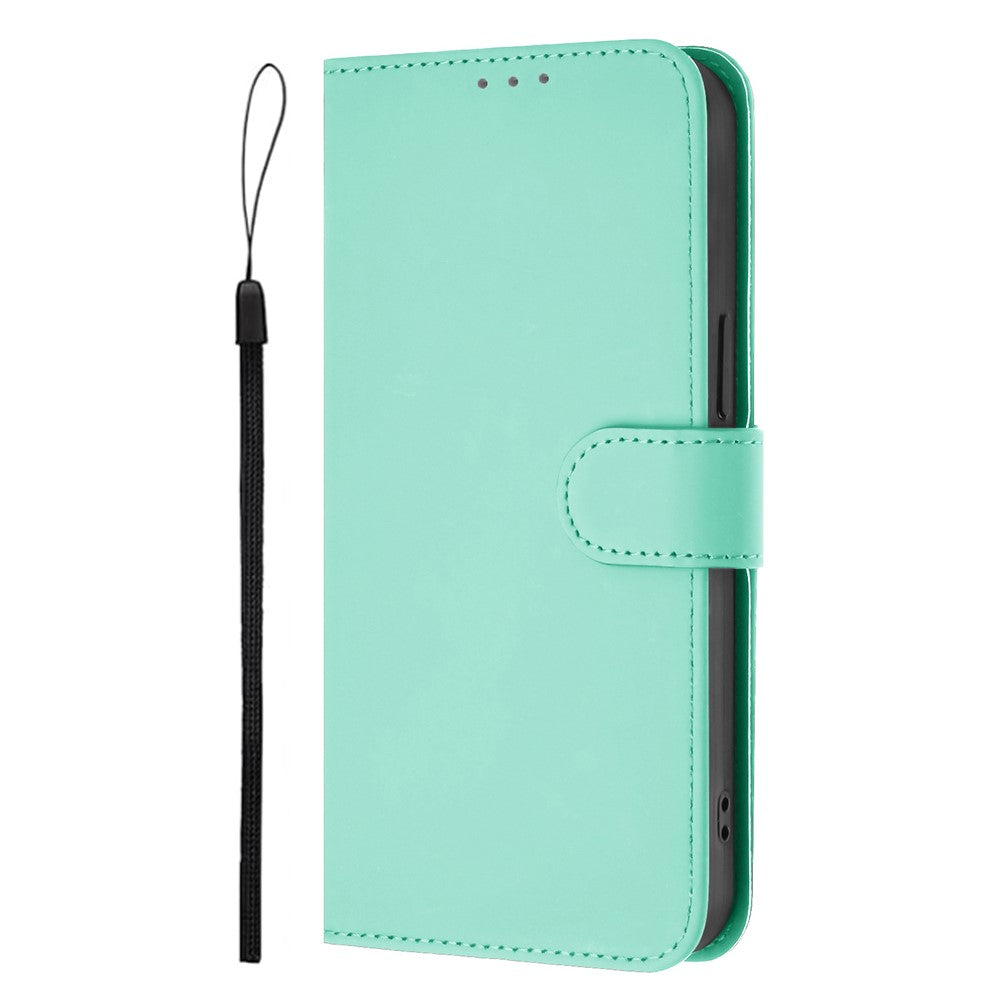 For Oppo K13 5G Case Solid Color Wallet Leather Phone Cover with Strap - Mint Green