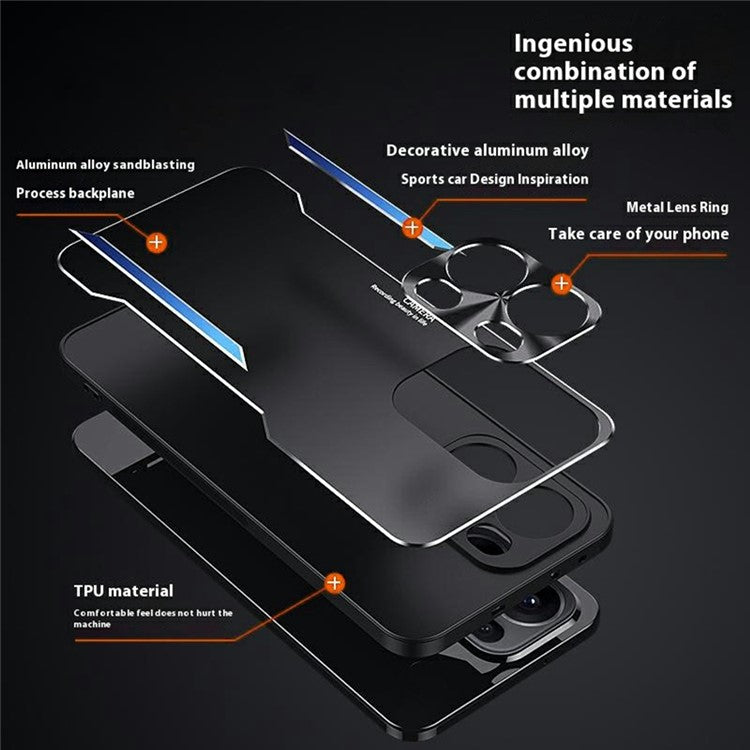 For Oppo Reno13 Pro 5G Case Aluminum Alloy + TPU Shockproof Phone Cover - Gold