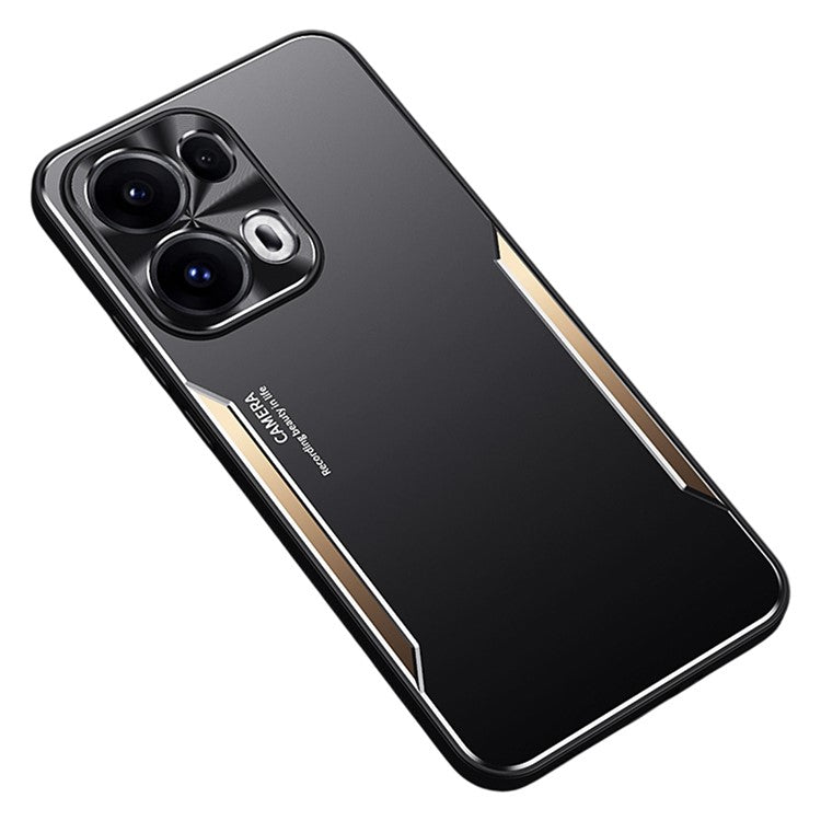 For Oppo Reno13 5G (Global) Case Aluminum Alloy + TPU Shockproof Phone Cover - Gold