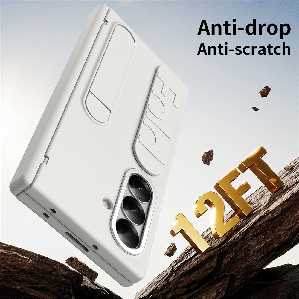 For Samsung Galaxy Z Fold7 5G Case Kickstand Wristband Hard PC Phone Cover - White