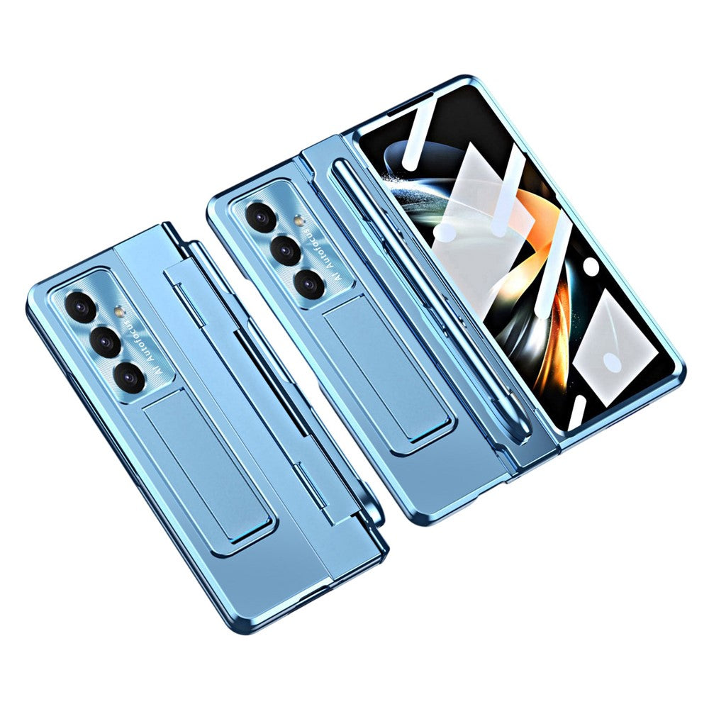 For Samsung Galaxy Z Fold7 5G Case Hinge Protection Hard PC Phone Cover with Screen Film / Stylus - Blue