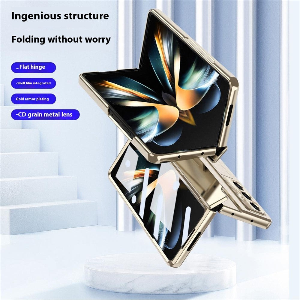 For Samsung Galaxy Z Fold7 5G Case Hinge Protection Hard PC Phone Cover with Screen Film / Stylus - Blue