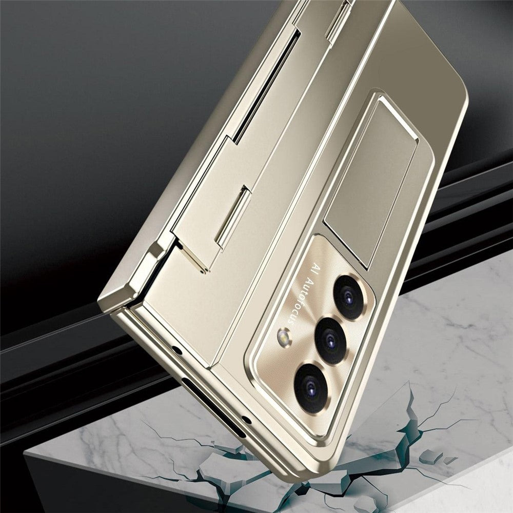 For Samsung Galaxy Z Fold7 5G Case Hinge Protection Hard PC Phone Cover with Screen Film / Stylus - Black