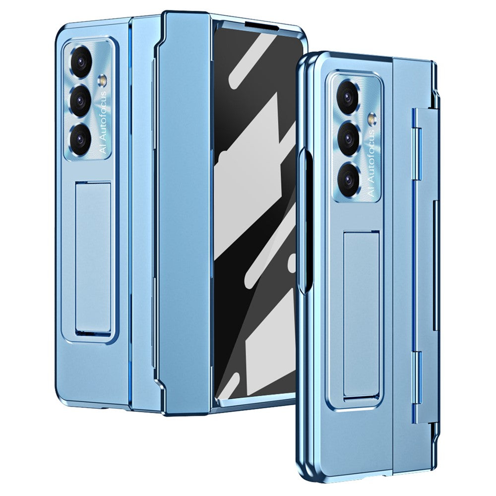 For Samsung Galaxy Z Fold7 5G Case Hinge Protection Hard PC Phone Cover with Screen Film - Blue