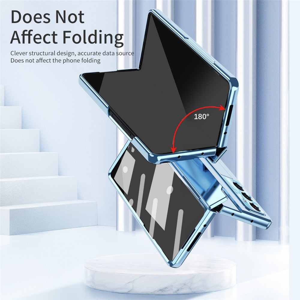 For Samsung Galaxy Z Fold7 5G Case Hinge Protection Hard PC Phone Cover with Screen Film - Blue