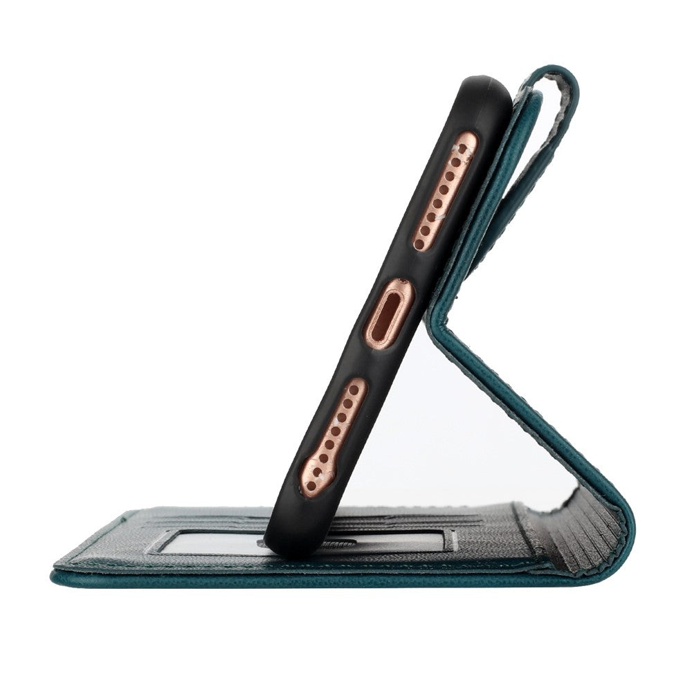 For iPhone 17 Pro Max Phone Cases Mandala Flower Leather Wallet Mobile Cover with Strap - Blackish Green