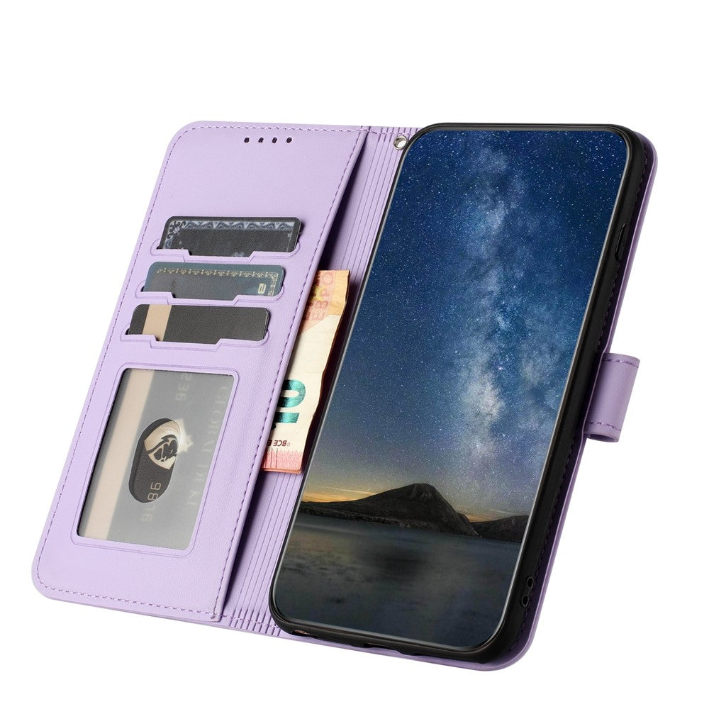 For iPhone 17 Pro Max Phone Cases Mandala Flower Leather Wallet Mobile Cover with Strap - Purple