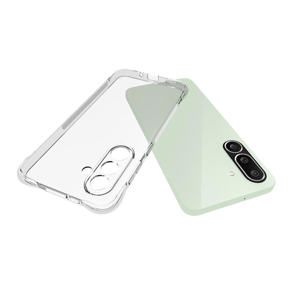 For Samsung Galaxy M56 5G TPU Case WANLONFENG WL2 Series 2.0mm Phone Cover with 2Pcs Tempered Glass Films - Transparent