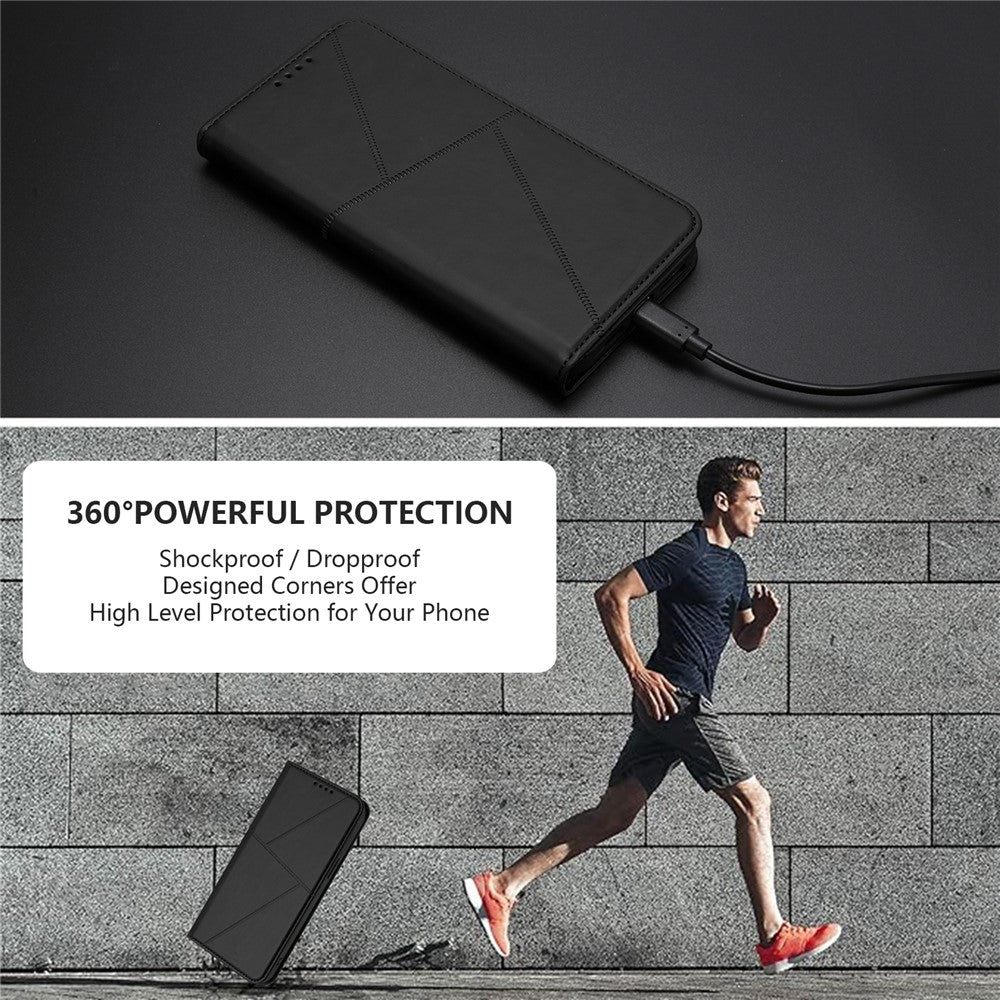 For iPhone 17 Pro Max Wallet Case Magnetic Closure Leather Flip Phone Cover with Stand - Black