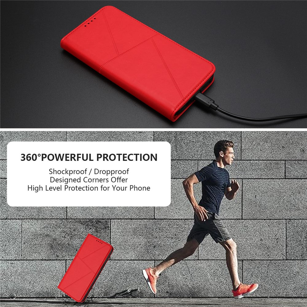 For iPhone 17 Pro Max Wallet Case Magnetic Closure Leather Flip Phone Cover with Stand - Red