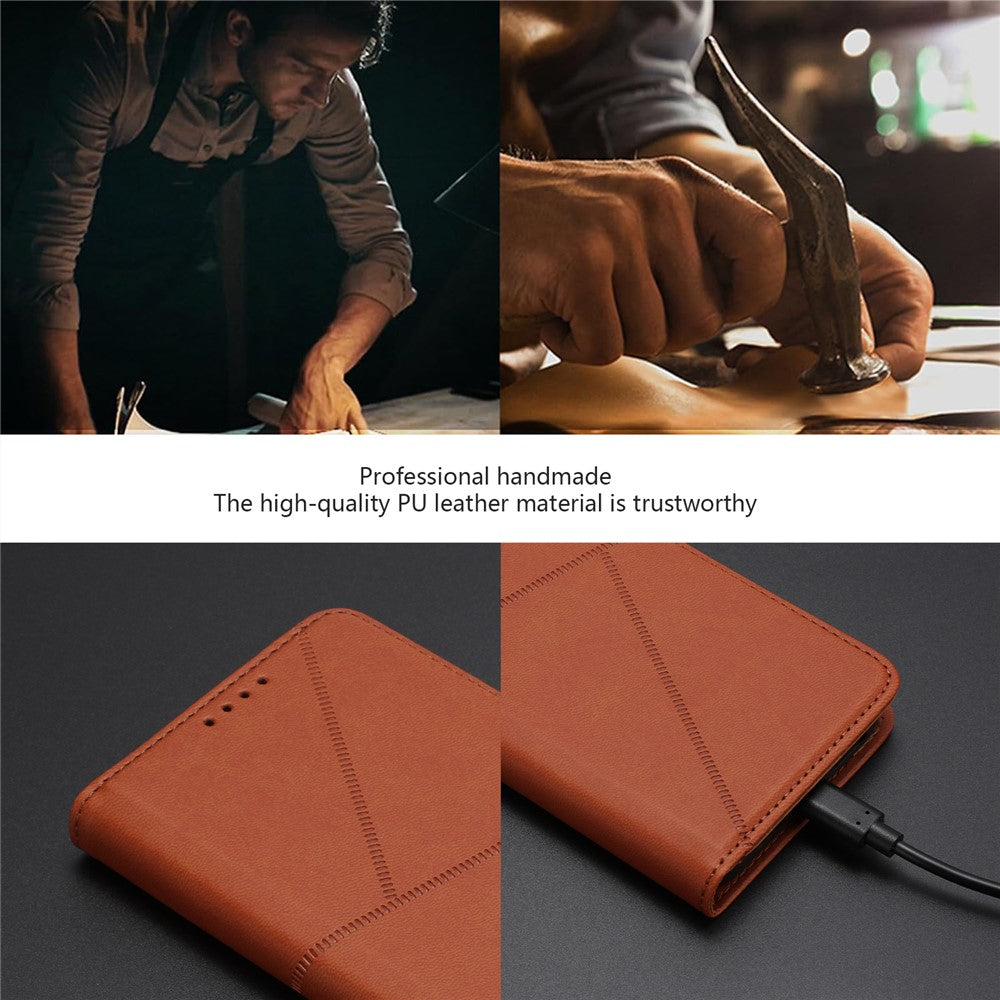 For iPhone 17 Pro Max Wallet Case Magnetic Closure Leather Flip Phone Cover with Stand - Coffee