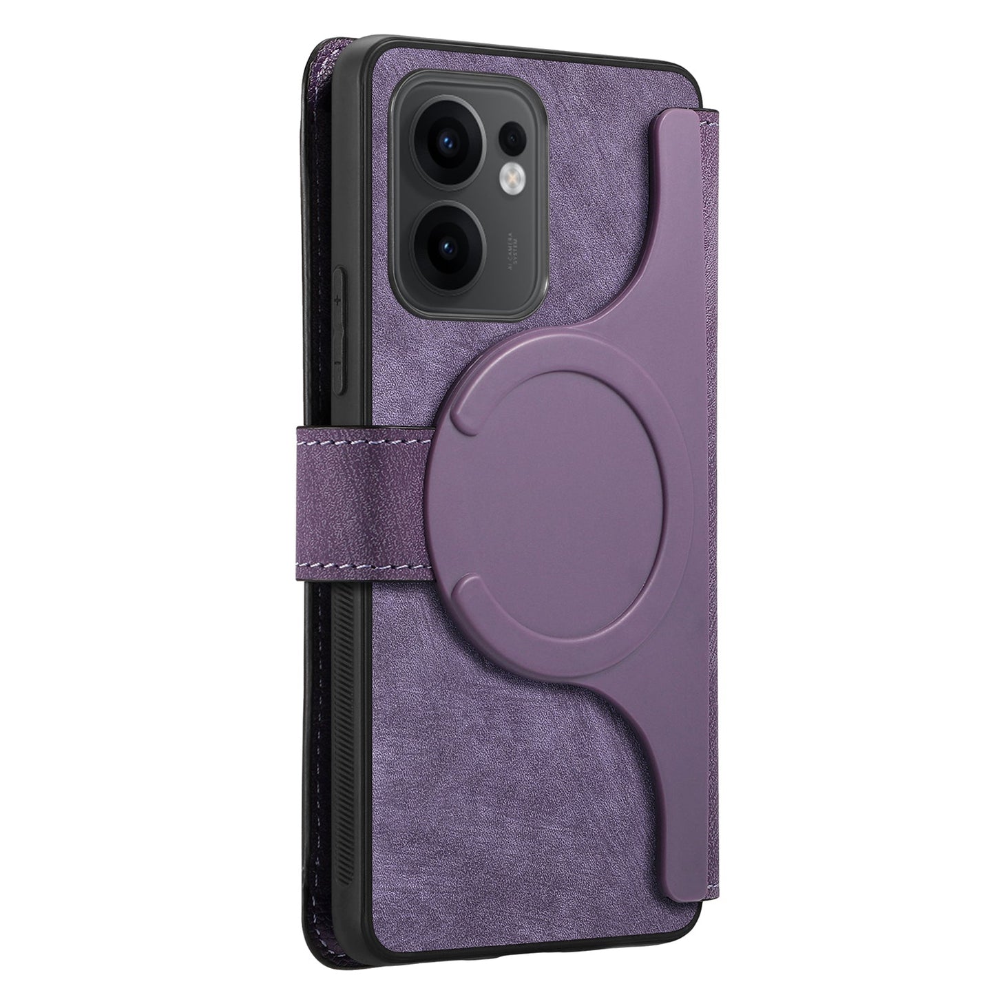 For Oppo Reno13 F 5G Magnetic Case CASENEO Detachable Leather Phone Wallet Cover - Purple