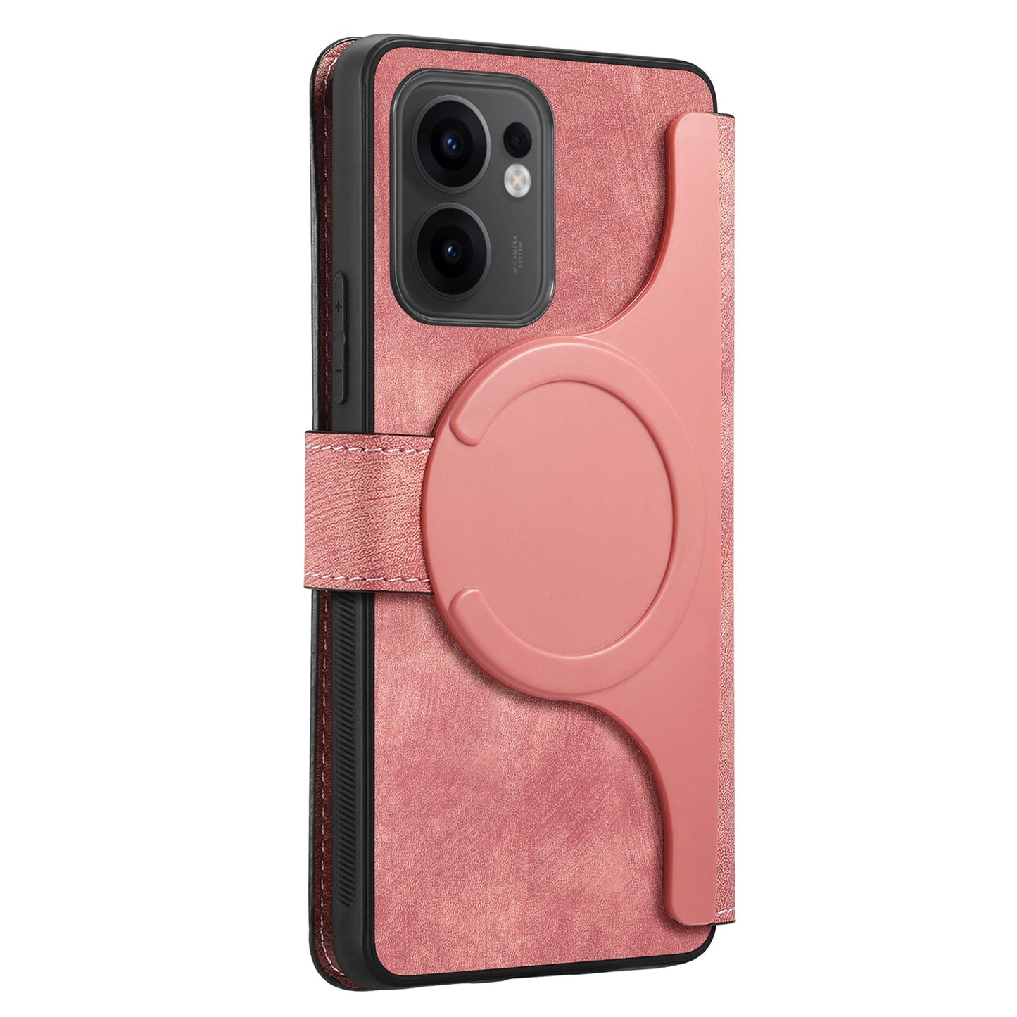 For Oppo Reno13 F 5G Magnetic Case CASENEO Detachable Leather Phone Wallet Cover - Pink