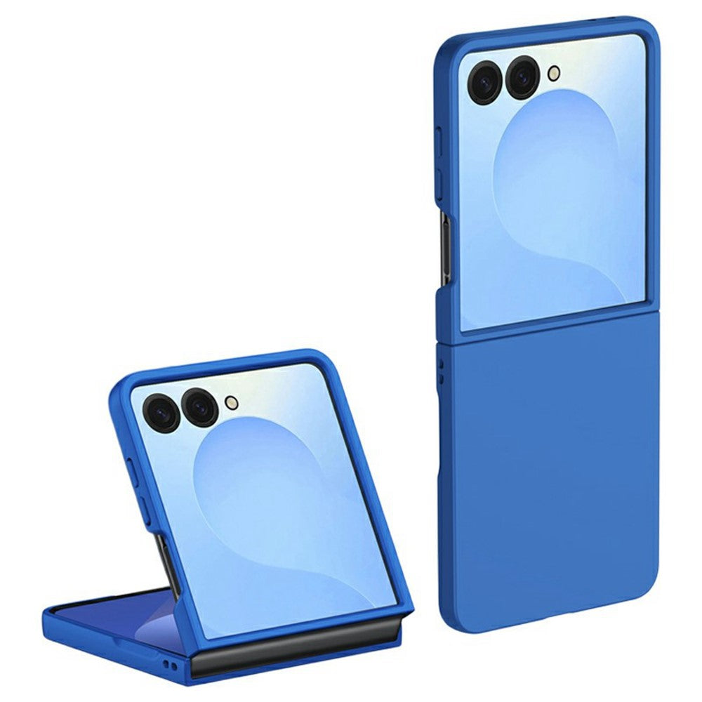 For Samsung Galaxy Z Flip7 5G Case Skin-Touch Texture Hard PC Folding Phone Cover - Dark Blue