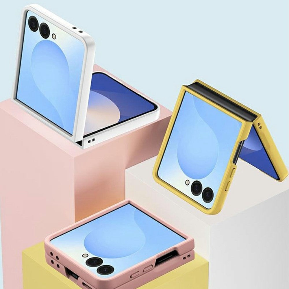 For Samsung Galaxy Z Flip7 5G Case Large Window Hard PC Phone Cover with Small Screen Film - Light Green