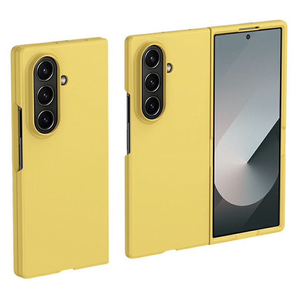 For Samsung Galaxy Z Fold7 5G Case Skin-Touch Texture Hard PC Folding Phone Cover - Yellow