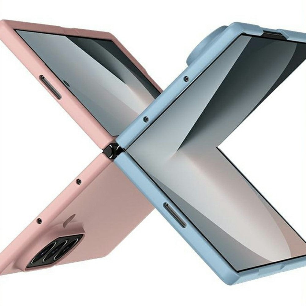 For Samsung Galaxy Z Fold7 5G Case Large Window Hard PC Phone Cover with Small Screen Film - Pink