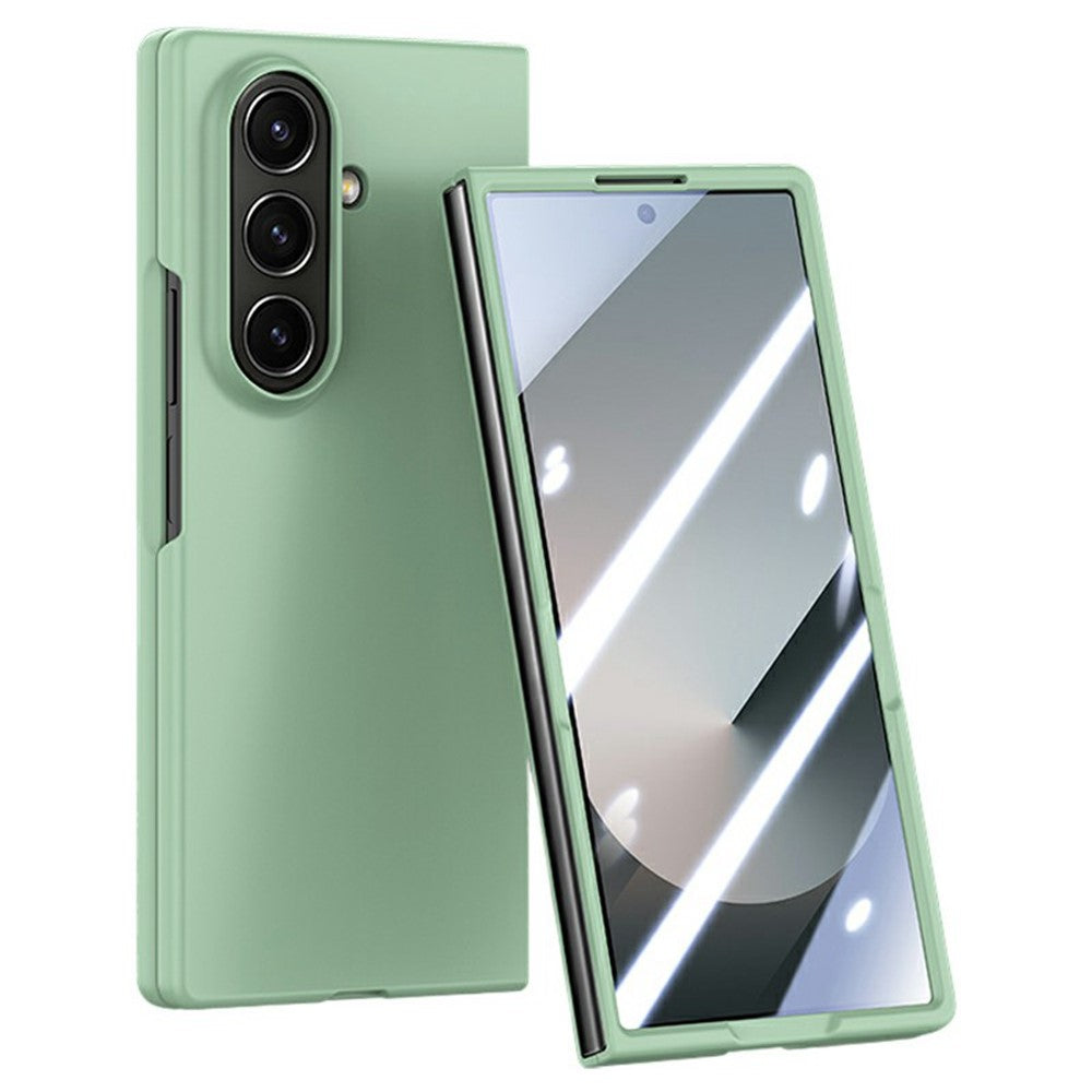 For Samsung Galaxy Z Fold7 5G Case Large Window Hard PC Phone Cover with Small Screen Film - Light Green