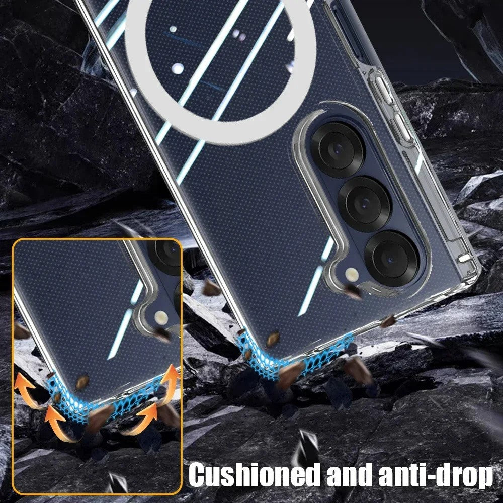 For Samsung Galaxy Z Fold7 5G Case Compatible with MagSafe TPU + Acrylic Clear Phone Cover
