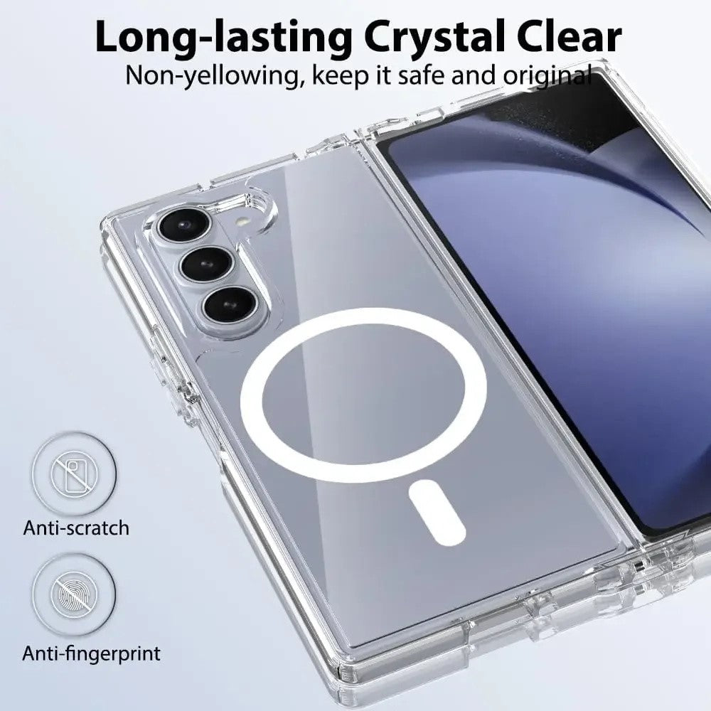 For Samsung Galaxy Z Fold7 5G Case Compatible with MagSafe TPU + Acrylic Clear Phone Cover