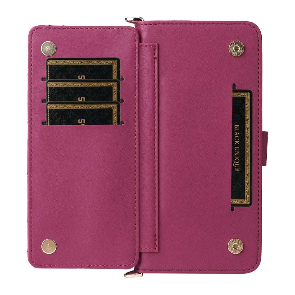 For Oppo K13 5G / K13x / K12s Case with Shoulder / Wrist Strap Leather Phone Cover Stand Wallet - Rose