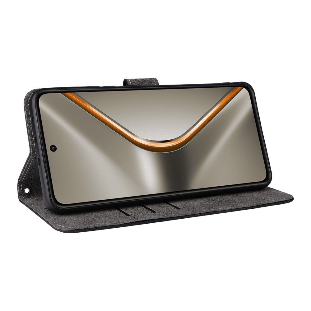 For Oppo K13 5G / 13x / K12s Case Wallet RFID Blocking PU Leather Phone Cover Stand with Strap - Black