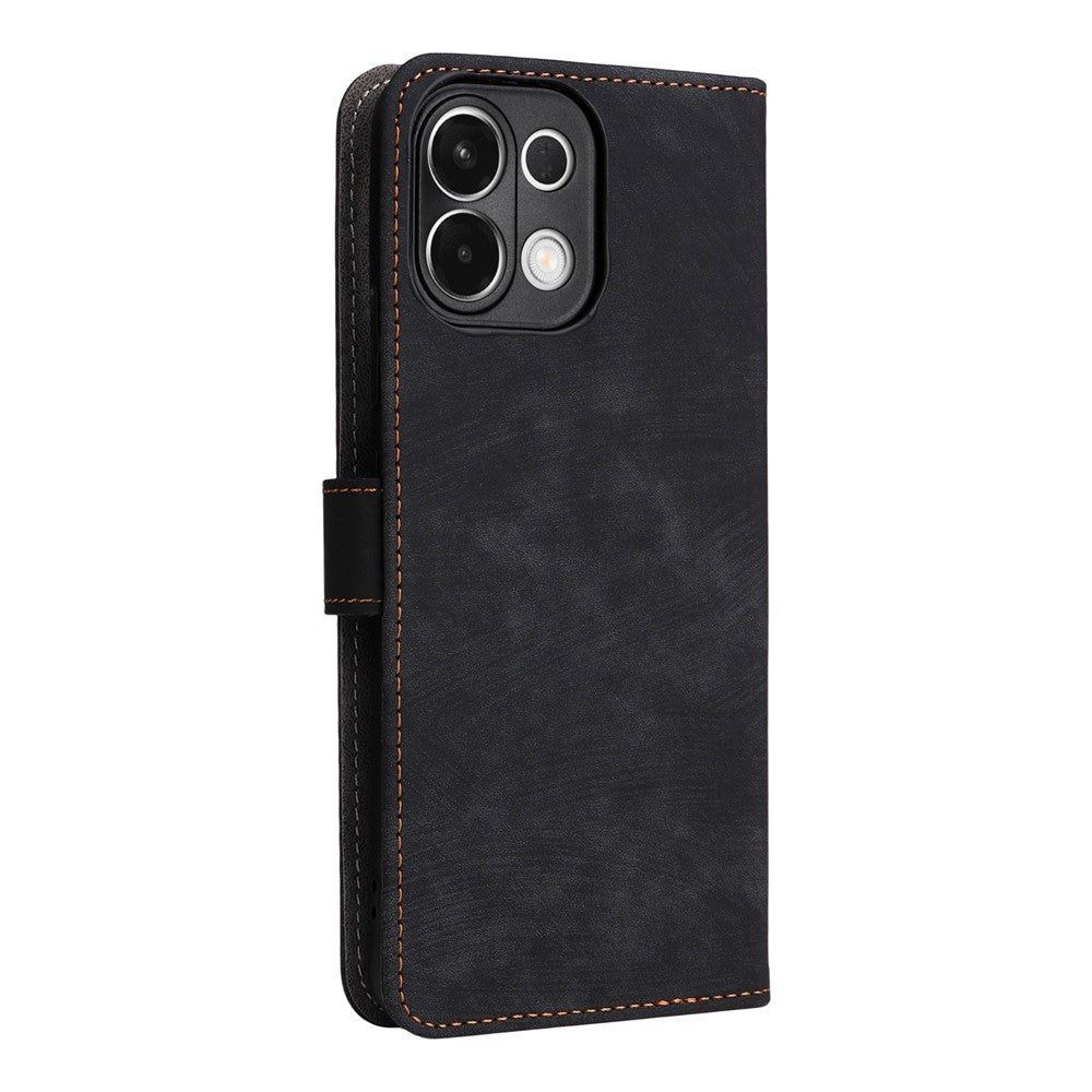 For Oppo K13 5G / 13x / K12s Case Wallet RFID Blocking PU Leather Phone Cover Stand with Strap - Black