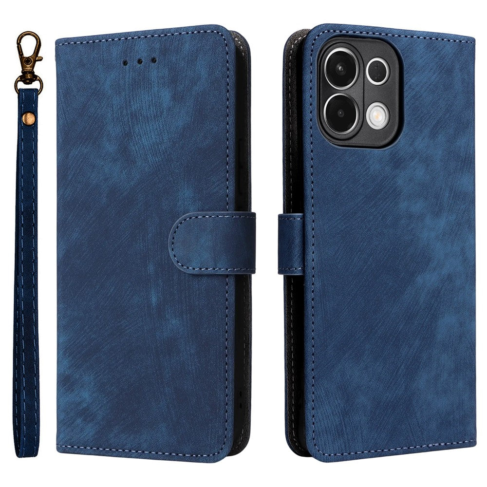 For Oppo K13 5G / 13x / K12s Case Wallet RFID Blocking PU Leather Phone Cover Stand with Strap - Blue