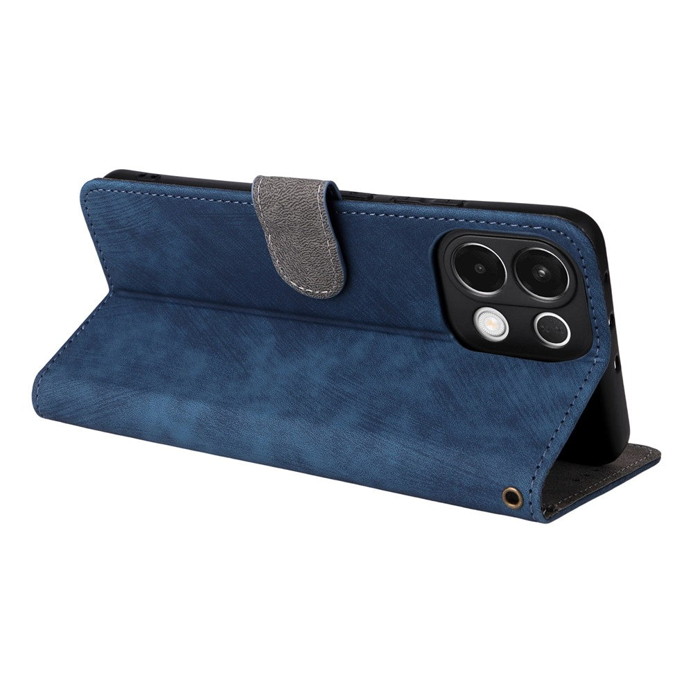 For Oppo K13 5G / 13x / K12s Case Wallet RFID Blocking PU Leather Phone Cover Stand with Strap - Blue